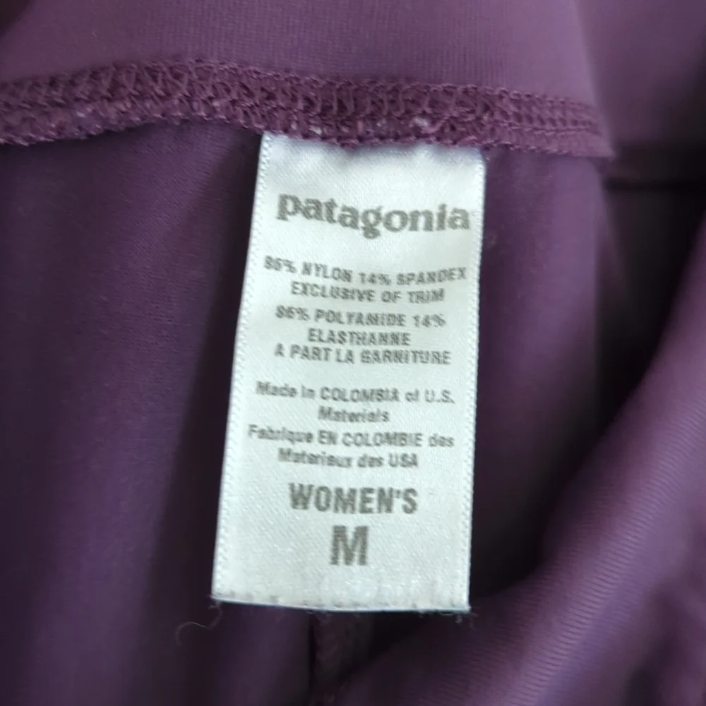 Patagonia Straight Leg Full Length Leggings Women's Size Medium Purple Rhythm
